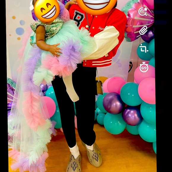 Selling the Mermaid theme birthday dress fits 9-12 months